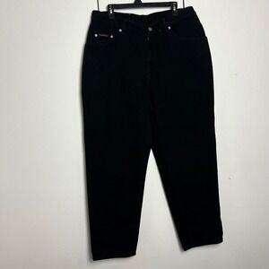 Vintage Riveted by Lee Black High Waisted Tapered Jeans 18W M Made in USA 3388
